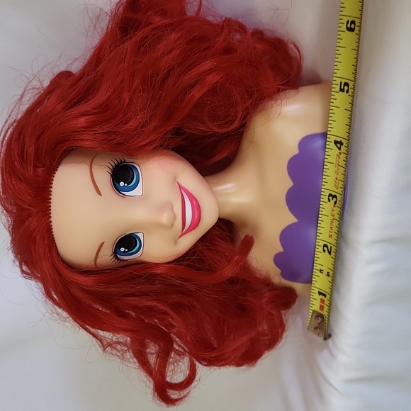 Disney Princess Little Mermaid Ariel Hair Styling Head Just Play 6" - Picture 14 of 14